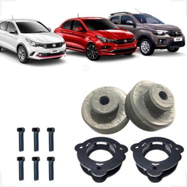 Imagem de Kit Calço Mola Dianteiro 4cm +Tras. 3,5cm Mobi/Argo/Cronos   - Borfix