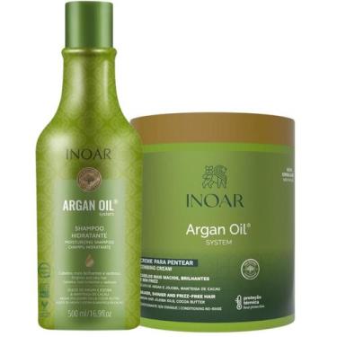 Imagem de Kit Inoar Argan Oil Shampoo 500ml + Creme para Pentear 500g