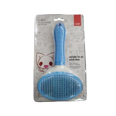 Imagem de Escova Pente Plastico Ferro Para Pentear Gato PET - CLEAN, AZUL