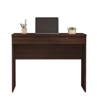 Imagem de Escrivaninha 2 Gavetas com Chave Felicia 105cm Café - JCM Movelaria