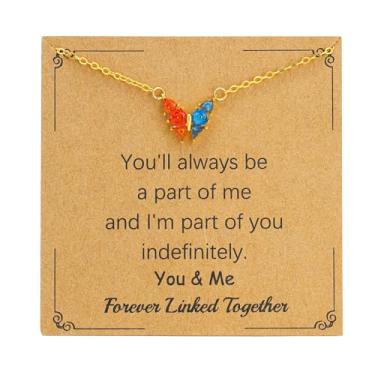 Imagem de SOPIFY Colar feminino com pedra do mês de nascimento de borboleta, dourado, delicado para mãe, filha, irmã, avó, neta, amigas, melhores presentes de pedra do mês de nascimento, Adjustable, Cobre, Sem