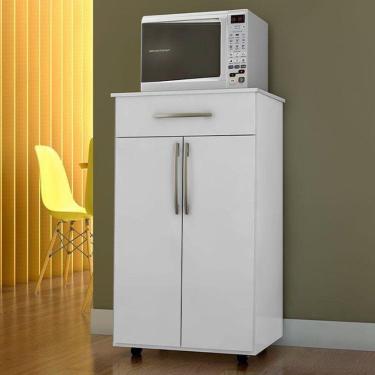 Imagem de Bancada Para Micro-ondas Com 2 Portas Alexios Branco