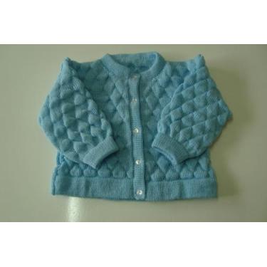 Imagem de casaco blusa de bebe em trico inverno  - Eliane baby, Azul, P
