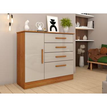 Imagem de Comoda Chicago 4 Gavetas Com Sapateira Tcil Cinamomo Off