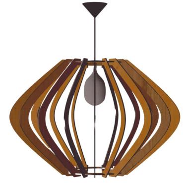 Imagem de Luminária Teto Tipo Pendente Parentesis Mdf Completa - Marrom