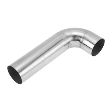 Imagem de TUCKBOLD 6.3 cm OD 90 graus mandril curva cotovelo T304 tubo de escape de aço inoxidável tubulação tubulação superfície polimento tom prata