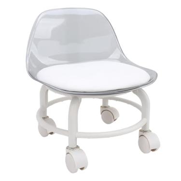 Imagem de Generic Mini Assento de Rolo, Fezes de Baixo Rolante Silenciosas Multifuncionais Com Rodas Universais para o Cargo (Branco claro)