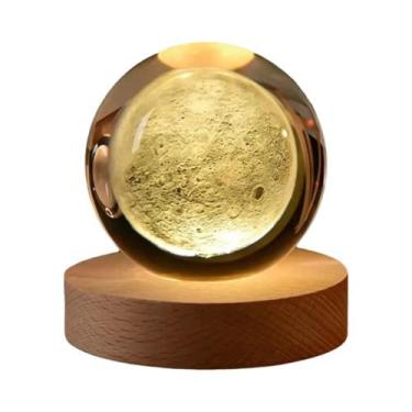 Imagem de Luz Noturna Galáxia Cristal 3D Lâmpada Planetária Bola De Cristal Bril