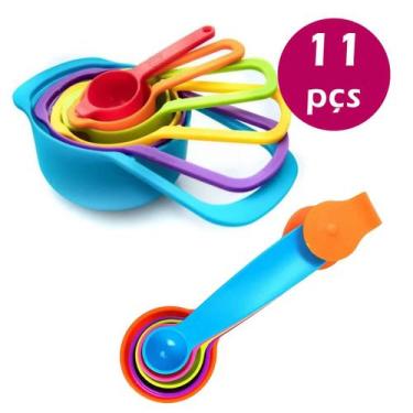 Imagem de Conjunto Kit Colher Colheres Xicaras Medida 11 Pçs cozinha - YAZI
