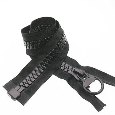 Imagem de 150 cm #20 zíperes separadores super grandes com zíper deslizante de metal de liga de zinco, zíperes de plástico resistente para tendas de costura, casacos, sobretudos, capas de barco, lona (149.9 cm