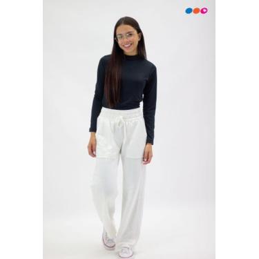 Imagem de Calça Pantalona Moletinho Juvenil Feminina - Nick.Tóia, 14, Off white