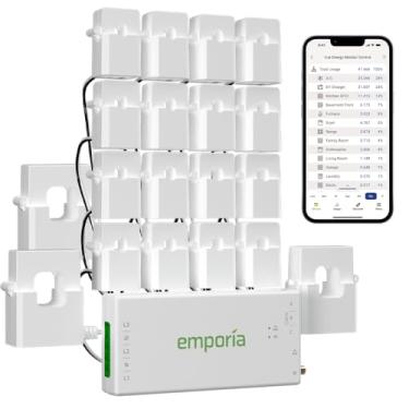 Imagem de Monitor de energia inteligente trifásico Emporia Vue 3 – Monitor de uso de eletricidade em tempo real e medidor de energia para negócios ou casa, compatível com medição solar e de rede, pronto para
