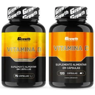 Imagem de Vitamina D 75 Caps + Vitamina C 120 Caps Growth Supplements