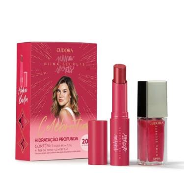 Imagem de Eudora Niina Secrets Celebration Hidra Balm 3,2g + Lip Oil Shine Flowers 7ml