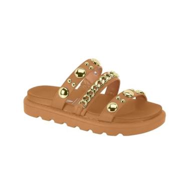 Imagem de Birken Papete Feminina Aplicações Metálicas Vizzano Original Confortável (Camel, BR, Adulto, Numérico, 36)