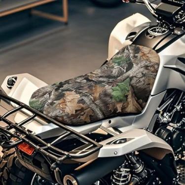 Imagem de SEANATIVE Capa de assento de motor para quadriciclo de caça camuflada, almofada de assento de passageiro, respirável, protetora, capa para quadriciclo, acessórios de quatro rodas compatíveis com a