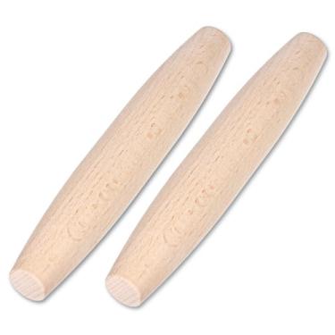 Imagem de Rolo de massa francês para massa de 19 cm de madeira de faia cônico para massa de pizza, torta de bolacha, bolacha, fondant, pastelaria, massa, cozinha, utensílios de panificação