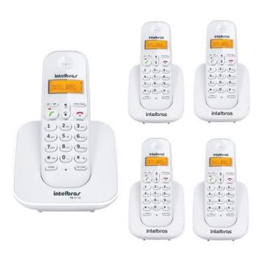 Imagem de Kit Telefone Sem Fio Ts 3110 + 4 Ramais Ts 3111 Br Intelbras