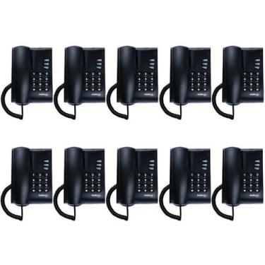 Imagem de Kit 10 Telefones Com Fio Mesa Ou Parede Pleno Pt Intelbras