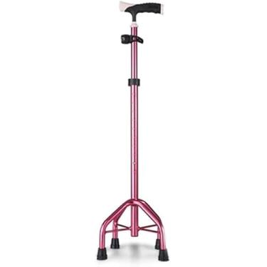 Imagem de Suporte De Caminhada Stick Muleta De Segurança Alumínio Antiderrapante Quatro Pés Bengala Old Man Alloy Walker, red