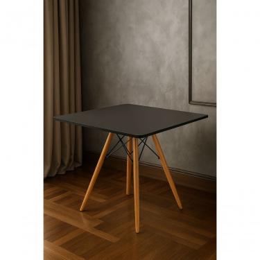 Imagem de Mesa Sofisticada Sala Jantar Eiffel 80cm Quadrada Cantos Arredondados Moderna Preta