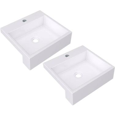 Imagem de Kit 02 Cubas C01 Banheiro Lavabo Xq395 Branco
