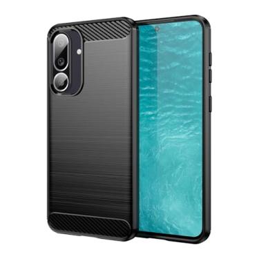 Imagem de KOARWVC Capa de celular para Samsung Galaxy M56, capa para Samsung Galaxy F56, de fibra de carbono, à prova de choque, resistente, capa traseira de TPU macio para Samsung Galaxy M56 preta