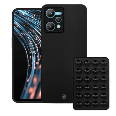 Imagem de Gshield Capa Case Capinha Silicon Veloz + Ventosa (Preta, Realme V25)