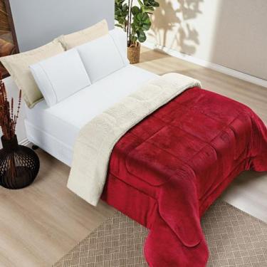 Imagem de Coberdrom Everest Casal Queen Manta Sherpa 100g - Vermelho - Bia Enxov