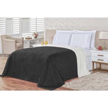 Imagem de Cobertor London Com Manta E Sherpa King - Malular, Preto