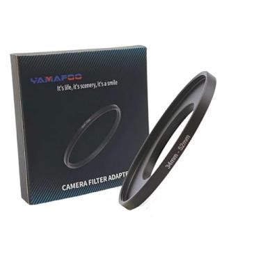 Imagem de Adaptador de anel de metal para cima/para baixo compatível com câmeras mirrorless DSLR Lens, conversor de rosca de filtro UV CPL ND, preto (34-52)