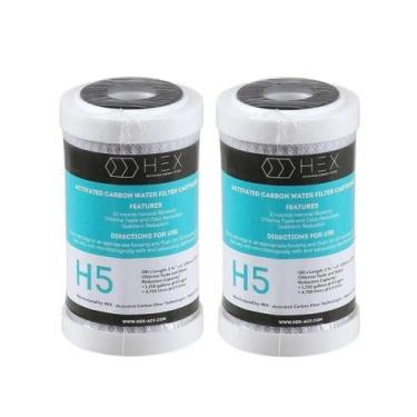 Imagem de Kit 2 Refil Filtro Purificador Carbon Block 5'' Hex H5
