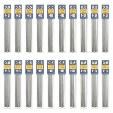 Imagem de PATIKIL 40 peças de grafite mecânico de 0,5 mm, refil de grafite de espessura média, refil de lápis resistente à quebra para escrita, preto