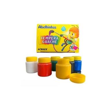 Imagem de Tinta tempera guache 15ml com 6 cores ACRILEX