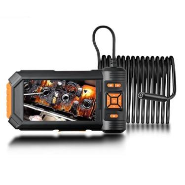 Imagem de Câmera endoscópica industrial IPS LCD de 5 polegadas 8mm1080P HD Câmera de inspeção de boroscópio digital com 8 LEDs para verificação de carro,2-lens-10M