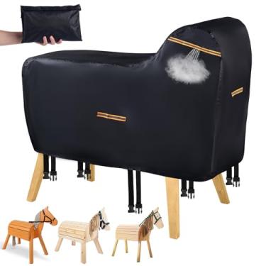 Imagem de Capa Ride On Horse, Capas de brinquedo de unicórnio grande 420D atualizadas para adultos grandes, capa universal para brinquedos elétricos de cavalo, capas de pônei à prova d'água com ventilação de ar