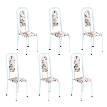 Imagem de Cadeiras para Sala de Jantar 6 Unidades Lara Arabesco/ Branco
