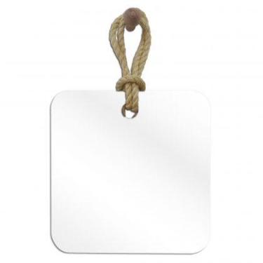 Imagem de Espelho Decorativo Hole Alça Sisal 50x50cm Quadrado - e2g Design