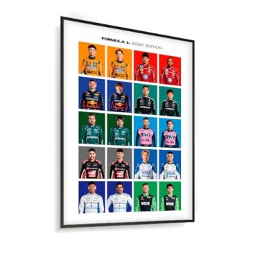 Imagem de Quadro Decorativo Com Moldura F1 Fórmula 1 FIA Pilotos Edição 2025 (Moldura Preta)