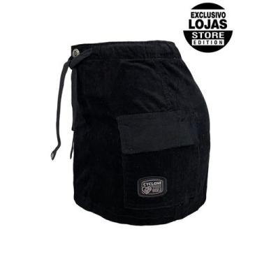 Imagem de Saia Cyclone Veludo Pocket Light, Preto, M