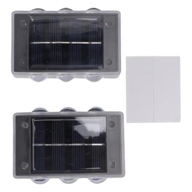 Imagem de GOWENIC Luzes de Parede Solar Ao Ar Livre, 2pcs Ip44 Com Painel de Cerca Solar Monocristalina para Piscina de Piscina Externa No Pátio do Pátio do Quintal (Luz quente)