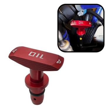 Imagem de Puxador Vareta Óleo Motor Tunin Universal Vermelho Estilo BR