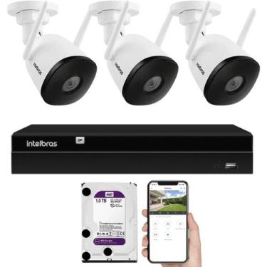 Imagem de Kit 3 Câmeras Externas Wifi Sf Im5 Full Hd Nvr 4ch Intelbras