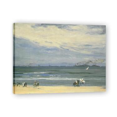 Imagem de French Gunboats John Lavery Iconic Realist Portrait & War Scene Canvas Art – Decoração de parede irlandesa atemporal para casa emoldurada 30 x 39 cm