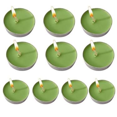 Imagem de Kit 10 Velas Verde Rechaud Parafina Decoração - Meta Atacado