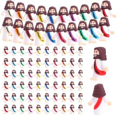 Imagem de Hearkenlist 100 bonecos de Jesus pequenos bonecos de borracha de Jesus a granel