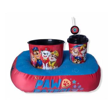 Imagem de Kit Almofada + Balde de Pipoca + Copo Infantil Pratulha Canina Zona Cr