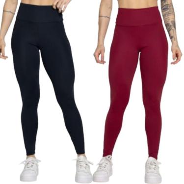 Imagem de KIT 2 Calça Legging Smart Serra e Mar Cós Alto Roupa Para Treino Academia Moda Fitness-Feminino