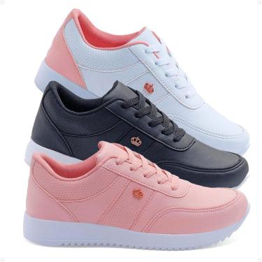 Imagem de Kit 3 Pares Tênis Casual Feminino FXB Leve Dia a Dia Confortável-Feminino