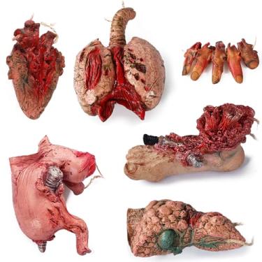 Imagem de Scary Halloween Party Decorations, Haunted House Decor, Zombie Vampire Crime Scene Bloody Decorations, Creepy Carnival Props Bloody Props, 6Pcs Fake Dead Body Parts Fingers